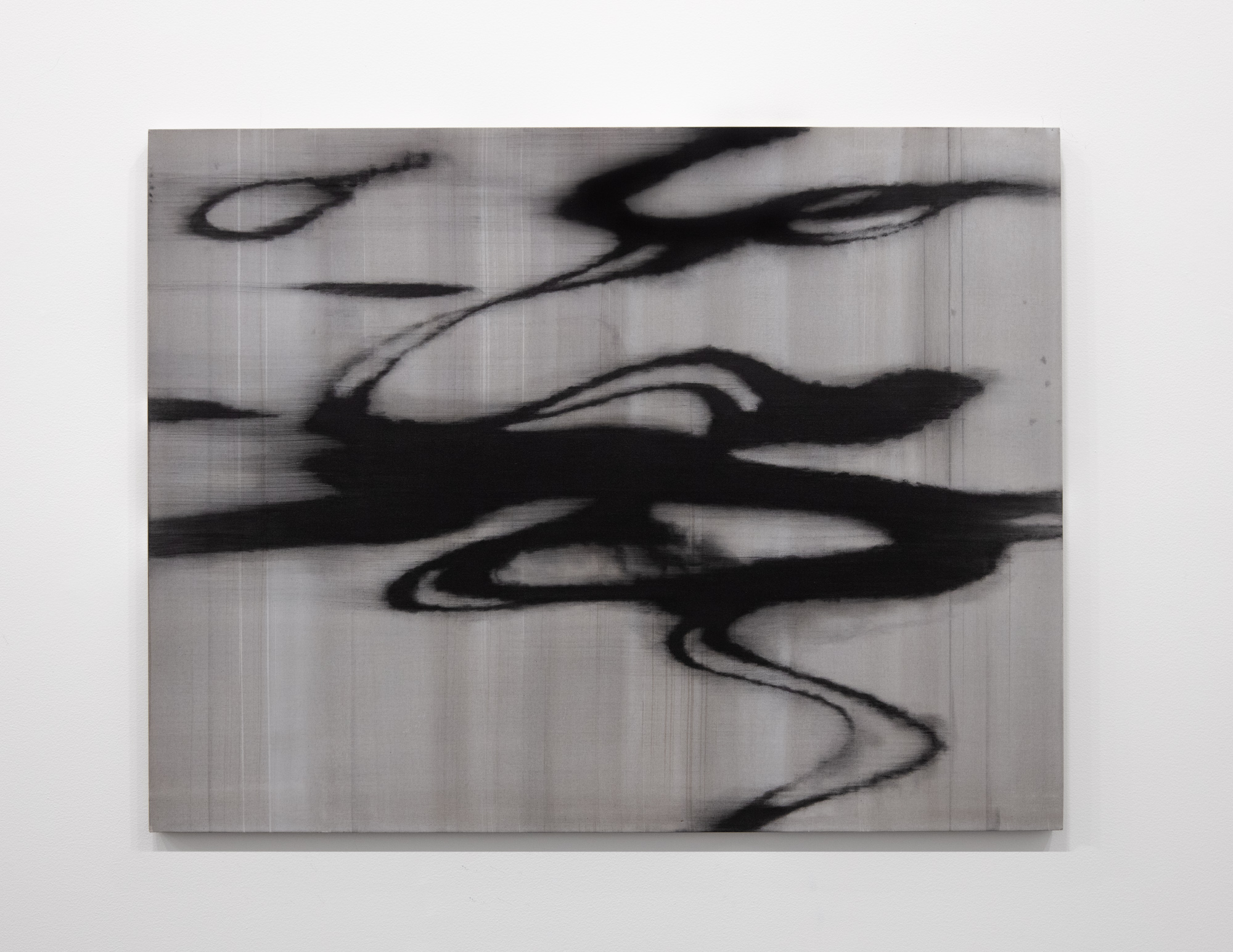 <i>Pneuma #2</i>, 2024. Charcoal, gesso and oil on linen, 40 x 52 in (101.6 x 132.1 cm)